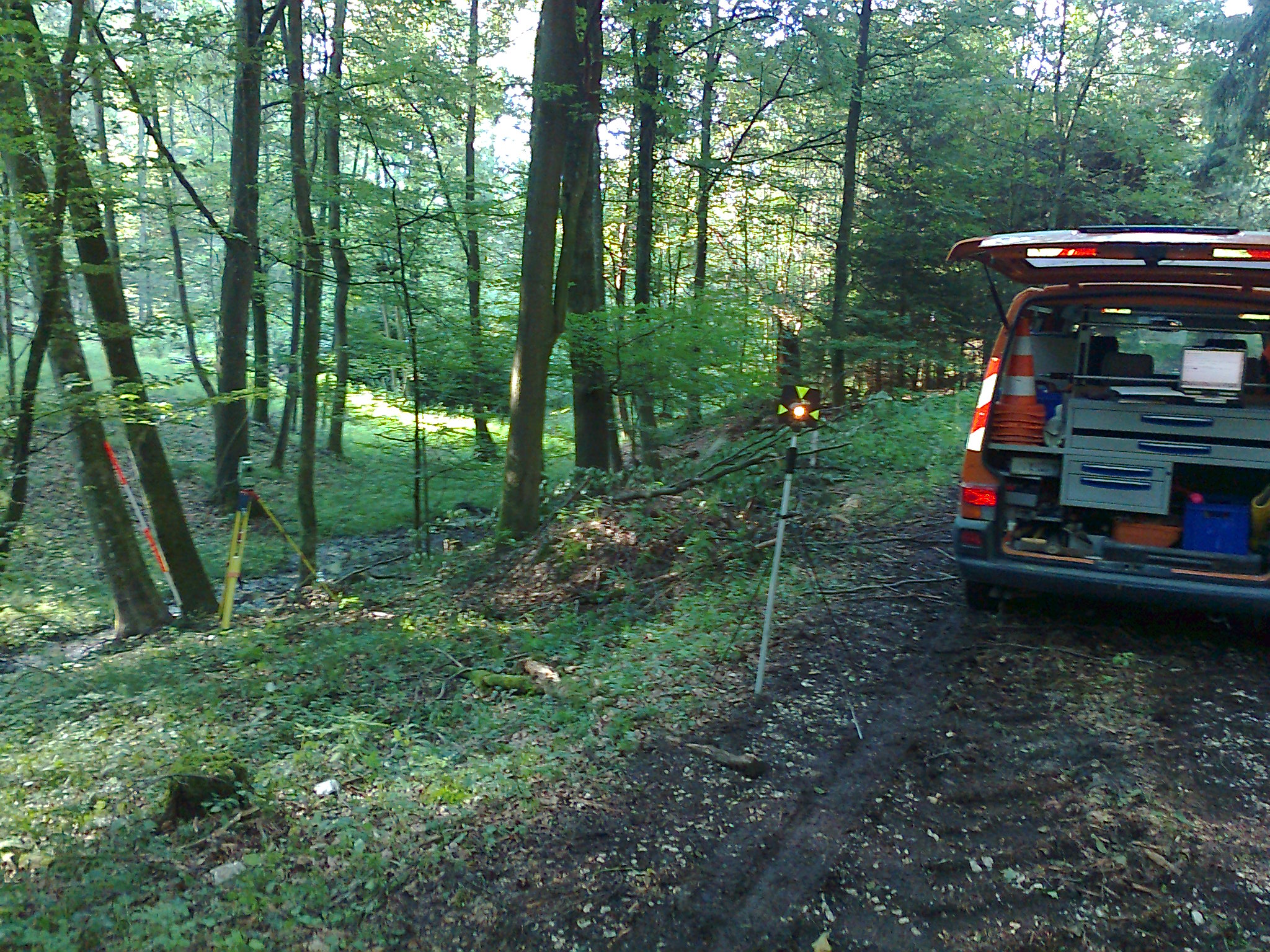 Außendienst am ADBV - Dienstwagen im Wald Außendienst am ADBV - Dienstwagen im Wald